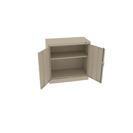 Tennsco Unassembled Under-Counter Hgt Storage Cabinet, 36"Wx24"Dx36"H, Sand 2436-SND